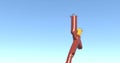 Red wacky waving inflatable arm flailing tube man.