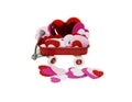 Red wagon full of hearts