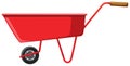 Red wagon on white background