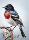 Red Wagtail sitting on a branch