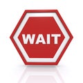 Red wait sign Royalty Free Stock Photo