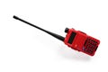 Red walkie talkie on a white background. Royalty Free Stock Photo