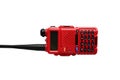 Red walkie talkie on a white background. Royalty Free Stock Photo