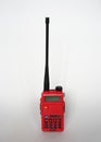 Red walkie talkie on a white background. Royalty Free Stock Photo