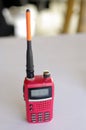 Red walky talky equipment for construction business Royalty Free Stock Photo