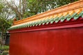 The red wall of the ancient Chinese royal garden Royalty Free Stock Photo
