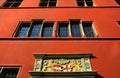 Red wall of Old Town Hall in Freiburg im Breisgau, Germany Royalty Free Stock Photo