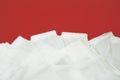 Red wall painted in white with paint roller Royalty Free Stock Photo