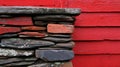 Red Wall with Stones Royalty Free Stock Photo