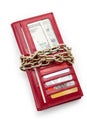 Red Wallet and chain Royalty Free Stock Photo