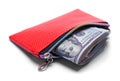 Red Wallet Full of Money Royalty Free Stock Photo