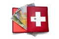 Red wallet swiss franc Royalty Free Stock Photo