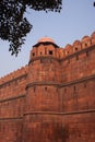 The red walls of the Lal Quila, Red Fort in Delhi Royalty Free Stock Photo