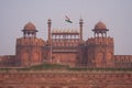 The red walls and towers of the Lal Quila main gate, Red Fort in Royalty Free Stock Photo