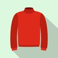 Red warm sweater icon, flat style