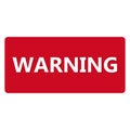 Red Warning message button for web with white background. Royalty Free Stock Photo