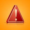 Red warning sign on yellow background Royalty Free Stock Photo