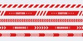 Red warning tapes set. Safety tape. Barrier tape. Caution tapes. Vector scalable graphics Royalty Free Stock Photo