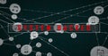 Red warning text displaying SYSTEM HACKED overlays digital background