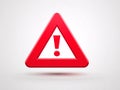 Red Warning Triangle Alert Icon Isolated on White Background Royalty Free Stock Photo