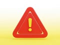 Red warning triangle with exclamation mark isolated on white background Royalty Free Stock Photo