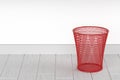 Red wastepaper basket