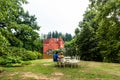 Cervena Lhota - the red, water chateau in the the Czech republic. Royalty Free Stock Photo