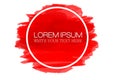 Red Water Color Text Frame with White Circle Shape Line Royalty Free Stock Photo