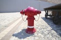 Red water hydrant on the street. Royalty Free Stock Photo