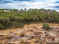 Red water in Rio Tinto, Huelva, Spain Royalty Free Stock Photo