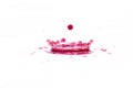 Red water splashes On a white background, Royalty Free Stock Photo