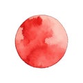 Red watercolor circle stain paint brush. Grunge red watercolor texture blob label ink round vector background. Royalty Free Stock Photo