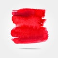 Red watercolor dry brush ink vector background texture on white background. Royalty Free Stock Photo