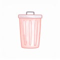 Red Watercolor Garbage Can Illustration Isolated on White Background for Design Royalty Free Stock Photo