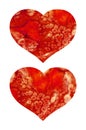 Red watercolor heart for Valentine day with watercolour texture Royalty Free Stock Photo