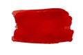 Red watercolor stain from brush strokes isolated on white background. Royalty Free Stock Photo