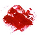 Red watercolor stain with wash. Watercolor texture for Valentine day, wedding, card Royalty Free Stock Photo