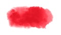 Red watercolor stain with watercolour paint blot, brush stroke for Valentine background Royalty Free Stock Photo