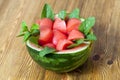 Red watermelon in a plate Royalty Free Stock Photo