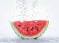 Red watermelon with splash of water Royalty Free Stock Photo