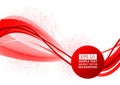 Red wave abstract background, Vector illustration with copy space