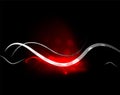 Red wave in dark space, dynamic energy background