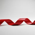 Red wave ribbon on a light background. Royalty Free Stock Photo