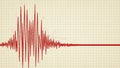 Red Waveform Signal on Grid Background Royalty Free Stock Photo