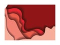 Red Waves Background Inside Frame Vector Design