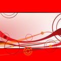 Red waves and circles Royalty Free Stock Photo