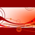 Red waves and circles 2 Royalty Free Stock Photo