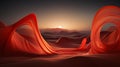 A red wavy lines in the desert