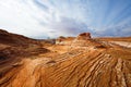 Red wavy sandstone formation of Glan Canyon National Recriation area, Arizona Royalty Free Stock Photo