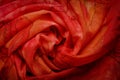 Red wavy silk drapery